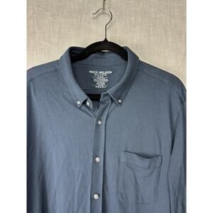 Mack Weldon SILVER Men's Long Sleeve Polo in True Navy Size XL Casual, Travel